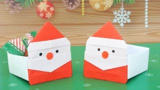 【折り紙】サンタクロースの箱の作り方 [Origami]Santa Claus Box instructions