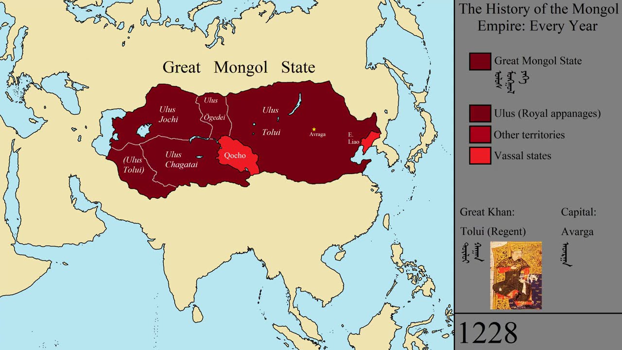 The History Of The Mongol Empire: Every Year - YouTube