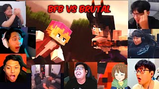 Reaksi Youtuber Minecraft BFB VS BRUTAL LEGEND Di minecraft rewind 2024