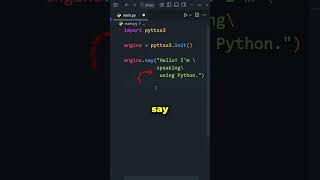 Make Python Talk in 20 Seconds! 🐍🔊 Text to Speech
