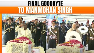 Live:Prez Murmu, PM Modi pays tribute to Manmohan Singh during Full State funeral at Nigam Bodh Ghat