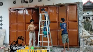 pemasangan pintu lipat gantung 8 daun