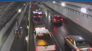 VDOT camera shows flooding inside Downtown Tunnel Sunday