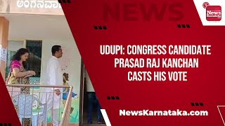 Congress candidate Prasad Raj Kanchan casts his vote | News Karnataka