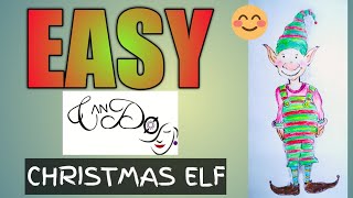 How To Draw A Christmas Elf Step By Step For Beginners | Easy Christmas Card Drawings | Elf Drawing