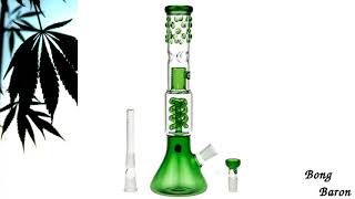 Grace Glass Spiral Perc Beaker Base Glass Ice Bong | Green