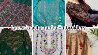 Latest Kacha Tanka Embroidery design|Kacha tanka Embroidery|Easy hand embroidery design for beginner