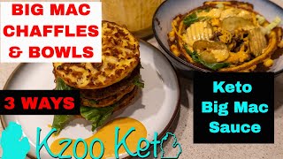 Big Mac Chaffles & Chaffle Bowls | 3 Ways | Keto Big Mac Sauce Recipe