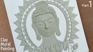 Buddha Clay Mural Painting on Canvas Part 1