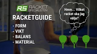 Guide - Välj rätt padelracket