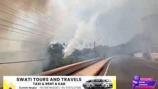 #fire in the #field of #taligao #firefighters doudg the fire. locals face this problem every year.