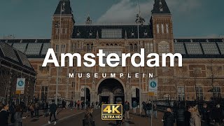 Amsterdam, Museumplein 🇳🇱 / Walking Tour (4K UHD)