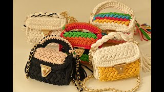 Handmade T-Shirt Yarn Crochet Handbag