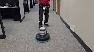 Dirty Office Carpet Cleaning. Using A Rotary Machine To Get The Job Done!