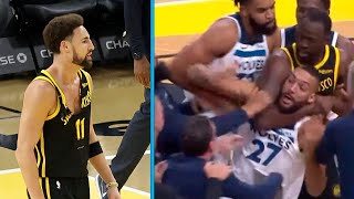 Warriors & Timberwolves Getting Chippy - HEATED MOMENT