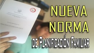 Nueva norma de PLANIFICACIÓN FAMILIAR