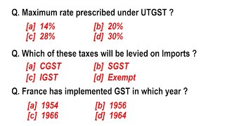 50 IMPORTANT GST MCQ | Goods and Services Tax MCQ | PART -5