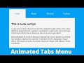 How to Create Animated Tabs Menu using HTML, CSS & JavaScript