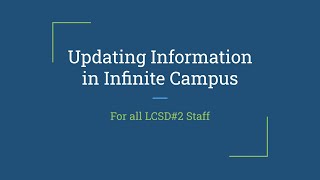 Updating Staff Information in Infinite Campus