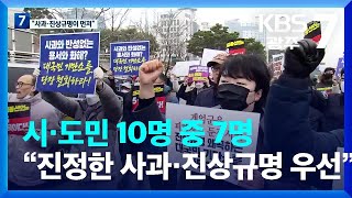 [KBS광주 3월 여론조사]⑤ 시·도민 10명 중 7명 “진정한 사과와 진상규명이 우선” / KBS  2023.03.07.