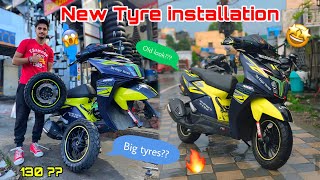 Finally Loki💚 mai tyre lagwa hi liye 🤩 | first tyre modifications in ntorq xt 🔥 | TVS NTORQ XT