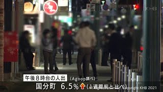 「時短」緩和初日の仙台･青葉区　夜の中心部で前週より人出増える（20210602OA)