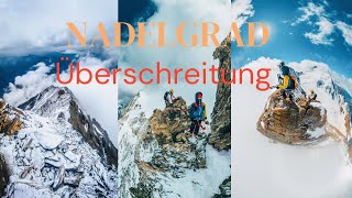 Überschreitung Nadelgrat von der Mischabelhütte, 4x 4000er an einem Tag.