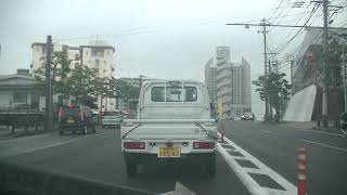 小雨混じりの長崎市目覚町付近→茂里町→梁川橋→宝栄町→市民プール→松山町→大橋→住吉→赤迫→道ノ尾→ゆりの温泉付近