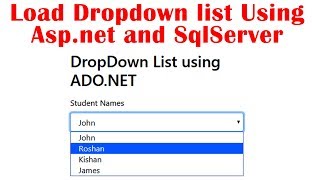 Load Dropdownlist Using Asp.net and SqlServer