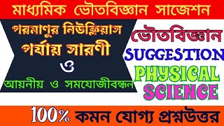 মাধ্যমিক ভৌতবিজ্ঞান সাজেশন/MADHYAMIK PHYSICAL SCIENCE SUGGESTIONS