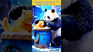 A little rabbit floating in the Panda of a cat rainstorm #shorts #youtubeshorts #shortvideo