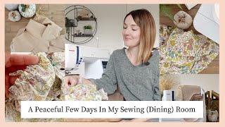 A peaceful few days in my sewing (dining) room | Sewing a coat, finishing WIPs \u0026 starting new things