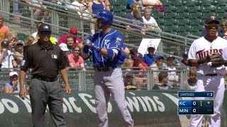 KC@MIN: Orlando shows off his speed, leadoff triple