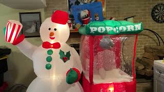 Gemmy 2013 Christmas Inflatable Snowman Popcorn Machine