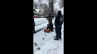 Sledding in Alabama during winter storm