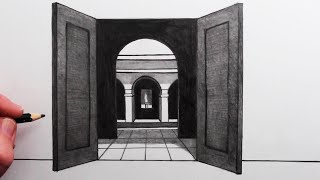 How to Draw a Doorway using 1- Point Perspective