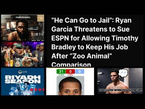 Ryan Garcia Soft!!😂 Threatens To Sue Tim Bradley/Shakur/ Boots Let's ...