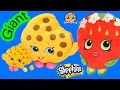 Shopkins Giant Season 1 Kooky Cookie + Strawberry Kiss Plushy Pillow Toys - Cookieswirlc