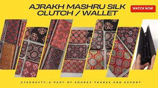 Handcrafted Ajrakh Mashru Silk Clutch / Wallet @stecrafty