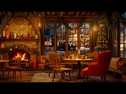 Warm Christmas Jazz Instrumental Music at Cozy Christmas Coffee Shop Ambience for Relax, Work, Study