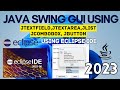 Java Swing GUI Tutorial | Java GUI using Eclipse IDE [2023] | JList, JComboBox in Java Swing