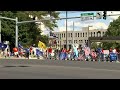 Supporters for President Trump gather outside Walter Reed Military Medical Center