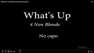 What's Up 4 non Blonde Easy Chords and Lyrics