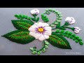 White Cute Hand Embroidery Design at home by Miss Anjiara Begum, Embroidery Stitched Art on hoop-223