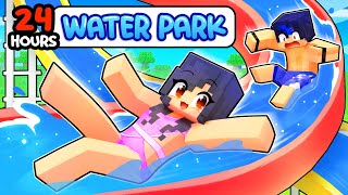 24 HOUR OVERNIGHT at a WATER PARK In Minecraft!