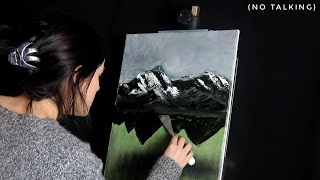 Painting ASMR | Palette Knife Mountain