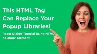 No More Modals with Libraries! Use Native HTML Dialog in React | Dialog Tutorial Using HTML dialog.