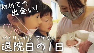 新生児 退院の日を密着！｜5人家族のバイリンガル子育て｜感動の出会い｜3児ママのおうち英語｜オンライン英会話