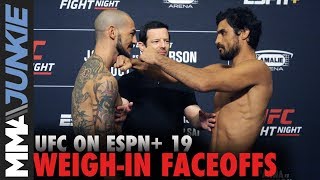 UFC on ESPN+ 19 weigh-in faceoff highlights