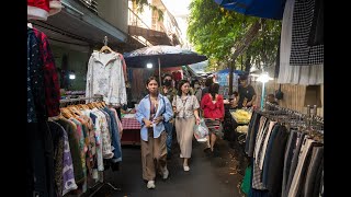 [4K] ทัวร์เดินชมตลาดในซอยละลายทรัพย์ ในกรุงเทพฯ ช่วงพักเที่ยงวัน